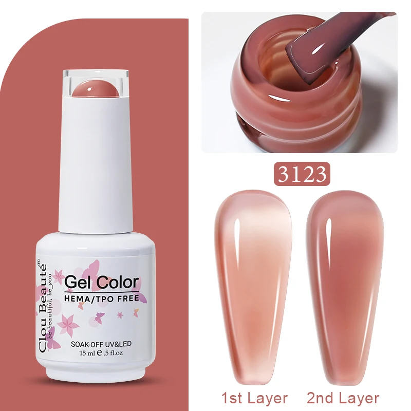 Clou Beaute Jelly Kleur UV Gel Manicure Zomer Roze Naakt Gel Nagel Regenboog Nagelbenodigdheden Voor Professionals Semi-permanente Vernis