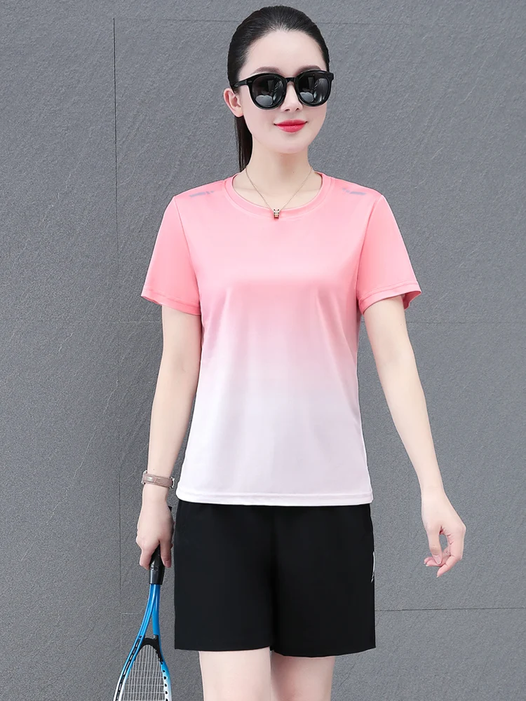 

Summer Thin Qui Dry Sports Set Women's 2026 New Running Badminton ort Sve orts Two Piece Set Breathable Comfortable