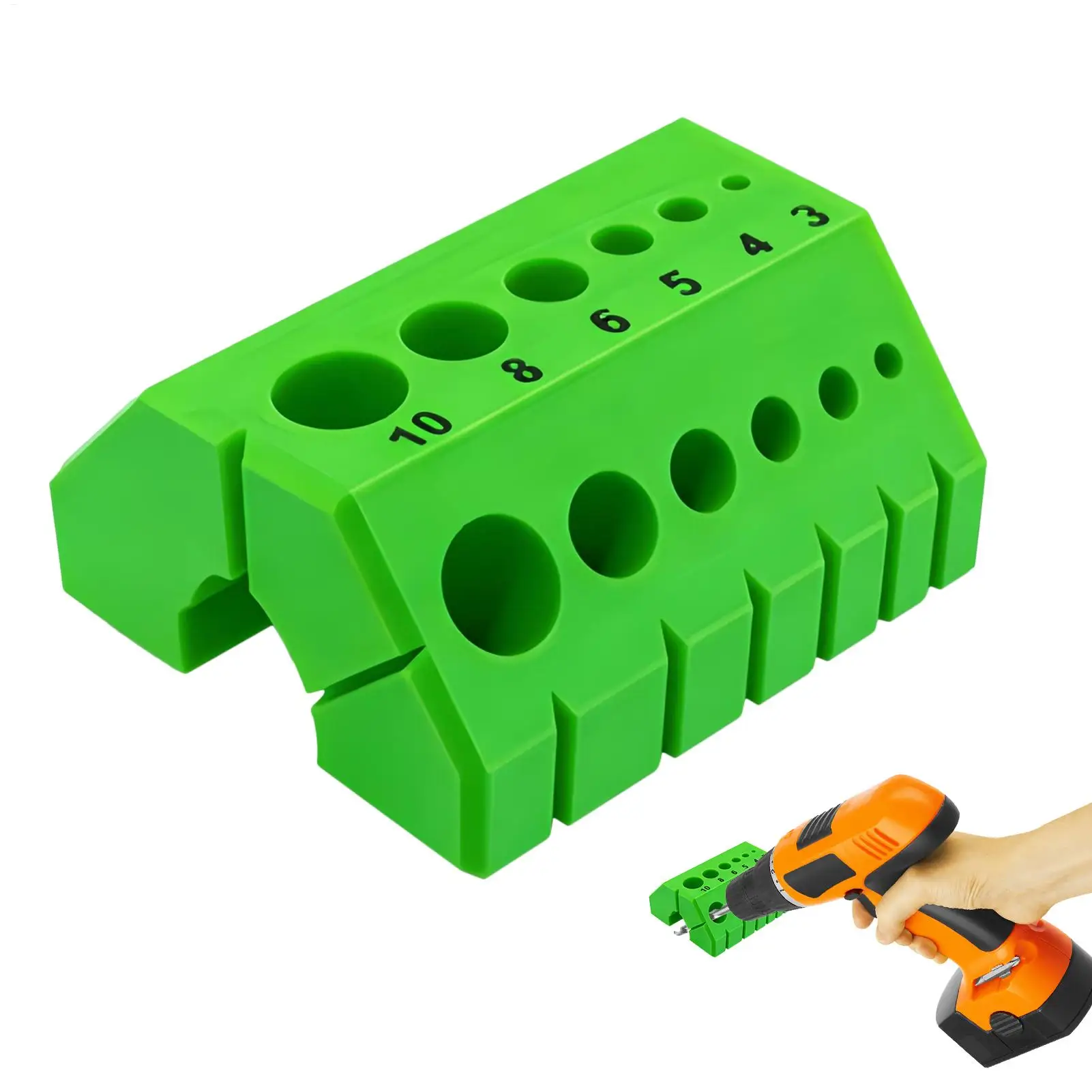 Drill Guide 3D Printed Bit Block 45/90 Degree Angle Drill Guide for Straight Holes for Cabinet Woodworking Shelf Door Drawer