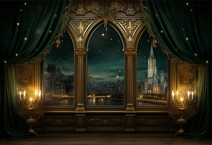 Mehofond التصوير خلفية الشتاء عيد الميلاد الرجعية نافذة الغرفة الستار عيد الميلاد الاطفال الأسرة صورة ديكور خلفية استوديو الصور