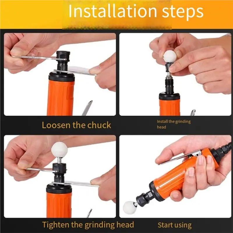 ABFI Tire Repair Tool Included, High-Power Grinding Machine Set, Pneumatic Handheld Air Grinder, Grinding Heads