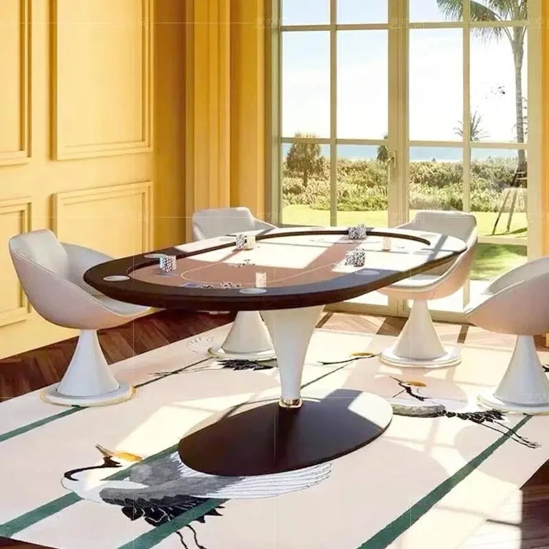 High-end solid wood Texas poker table high-end luxury clubhouse game table chess table
