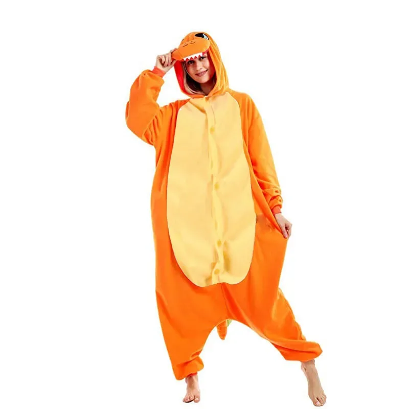 منامة الرجال نيسيي الكبار الأزرق ديناصور النساء فتاة ملابس خاصة الكرتون الأخضر أنيمي تأثيري حلي الراكون Kigurumi يونيكورن