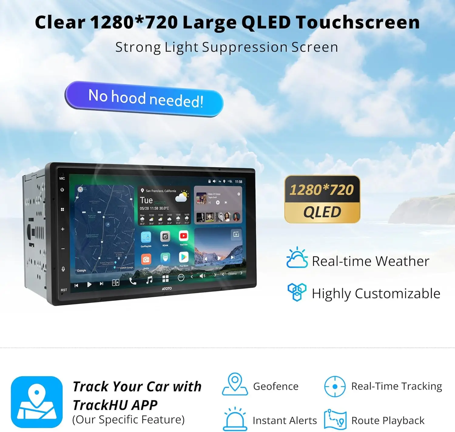 X10G2B7E Estéreo de carro Android duplo Din de 7 polegadas, falar para ChatGPT AI, 4G LTE, Carplay sem fio e Android Auto, conexão de telefone duplo