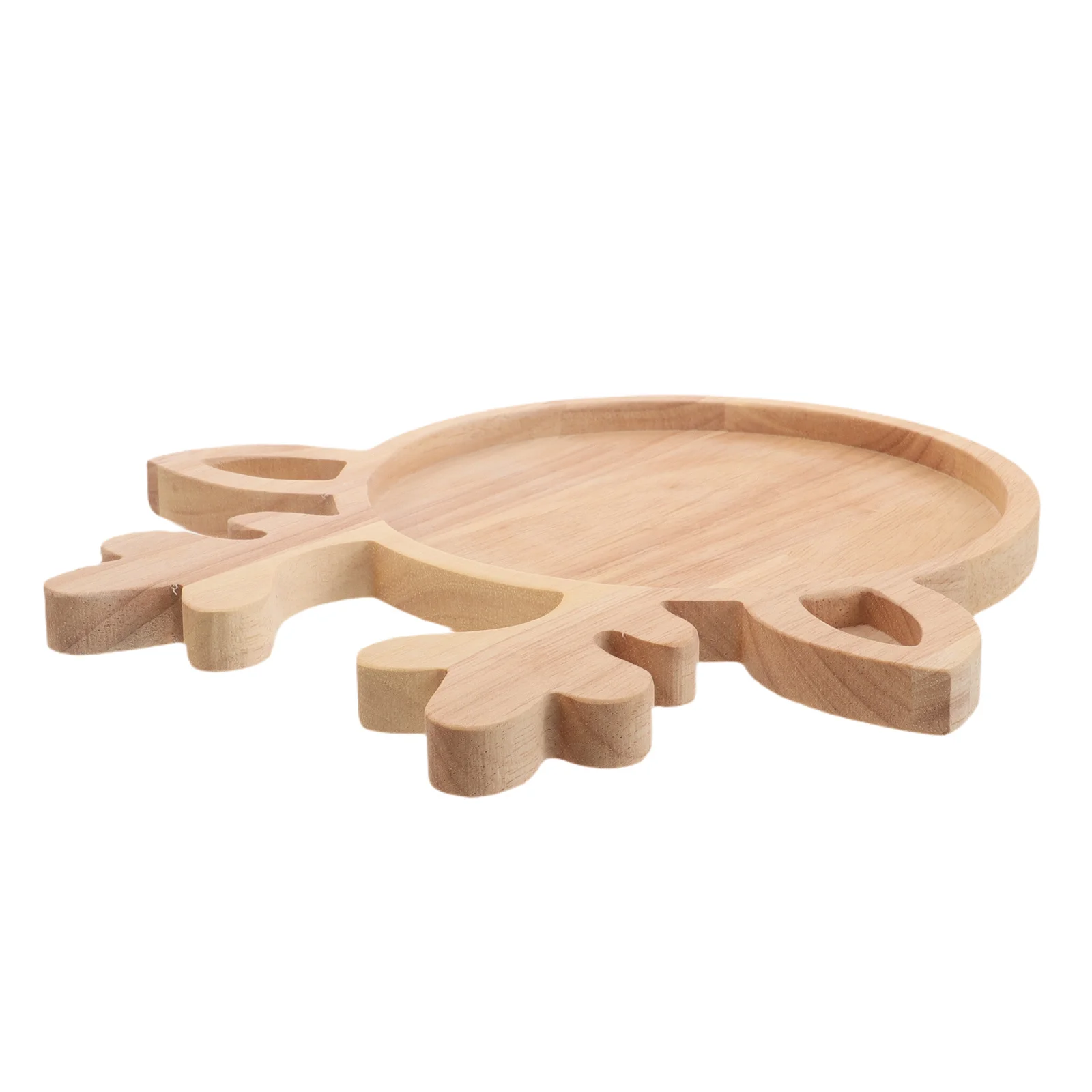 

Christmas Reindeer Wooden Serving Tray Solid Wood Round Food Dish Festive Holiday Charcuterie Board Fruit Snack Platter