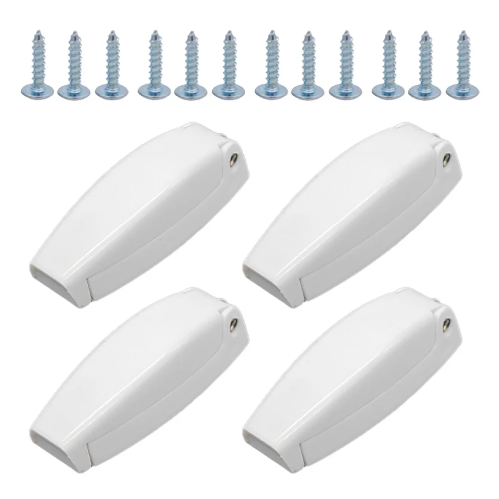 RV Baggage Door Catch Clips 4Pcs for Motorhome and Trailer Strong Clamping Action for Securely Holding Open Doors