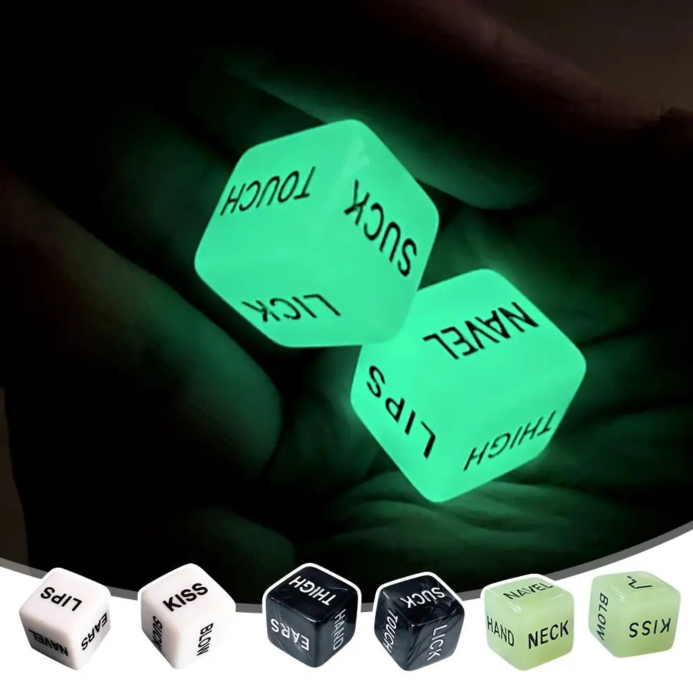 1 paar Glow In The Dark Love Dice - Romantische koppelspellen voor volwassenen - Leuk feestbordspel met lichtgevende dobbelstenen voor koppels H3y5