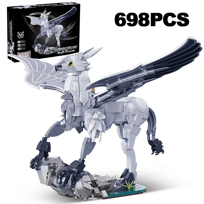 

698PCS Moc Creative Movie Wizarding World Hawkhorse Mythological Animal Model Assemble Bricks Toys For Kids Adult Gifts