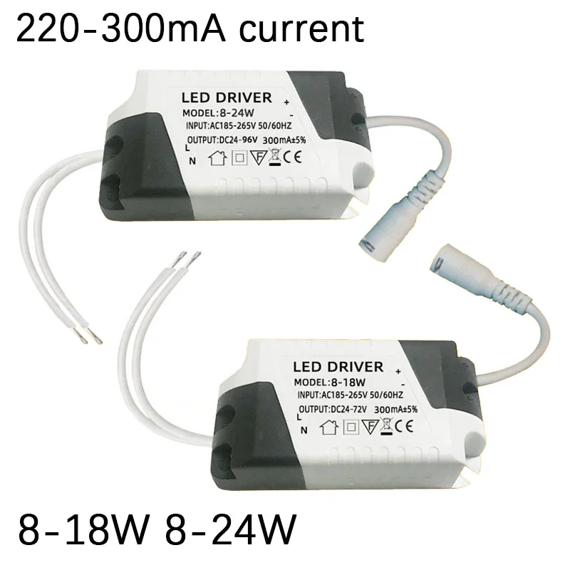 LED Driver Transformador de Iluminação Painel, Ceilling Lamp, Strip Power Supply Adapter, Downlight Drive Power Supply, 300mA, 8-24W, 18W