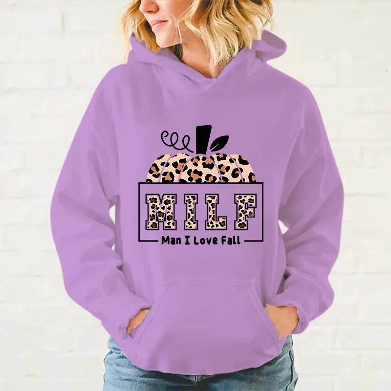 y2k hoodies New Pumpkin Milf Man I Love Fall Hoodies Women Girl Long Sleeve Sweatshirt Female Casual Loose Hoodies Fashion tops