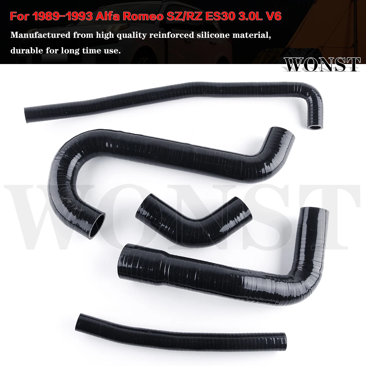 

Silicone Radiator Coolant Hose Kit For Alfa Romeo SZ 1989-1991/RZ 1992-1993 ES30 3.0L Busso V6 Cooling Pipe Replacement