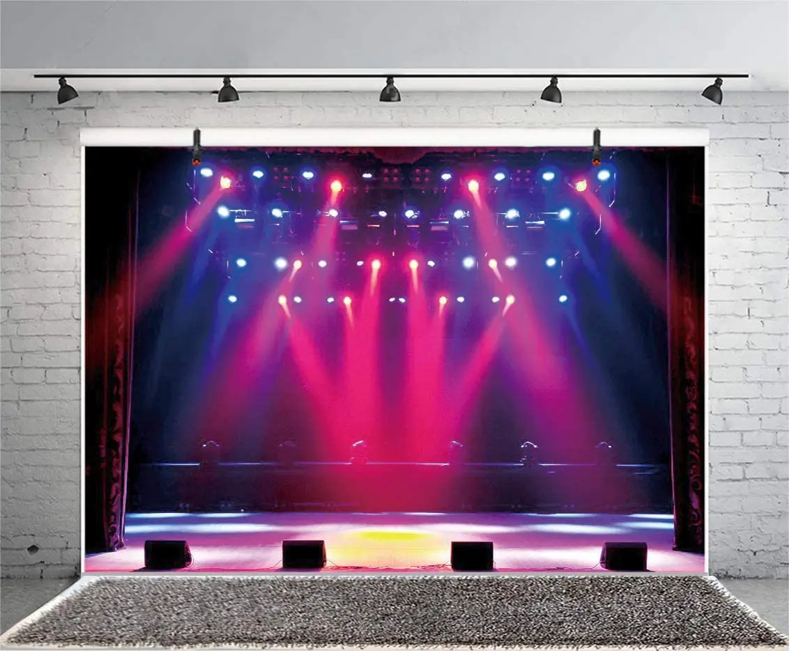 

Stage Concert Photography Backdrop Lighting Nightclub Musical Hall Club Background For Sing Dance Performance Scene Photo Booth