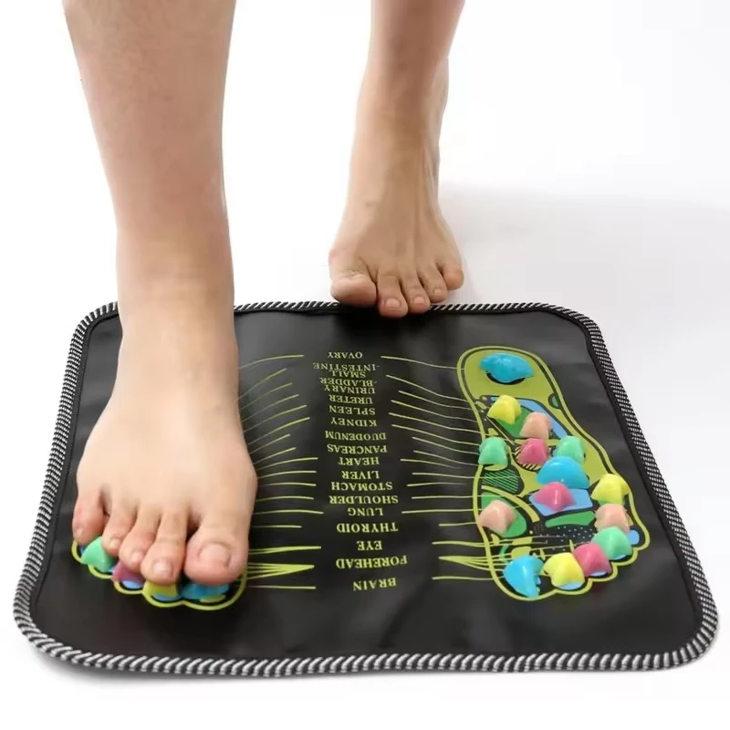 1 Pcs 35x35cm Foot Massage Yoga Mat Pebble Road Body Pain Health Fitness Foot Mat Toe Pressure Blood Circulation Plate Mat