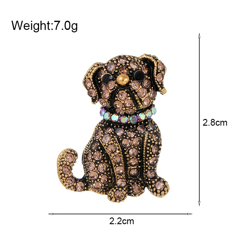 Cross-border cute pet puppy brooch fashion retro bulldog corsage creative clothing corsage animal pin