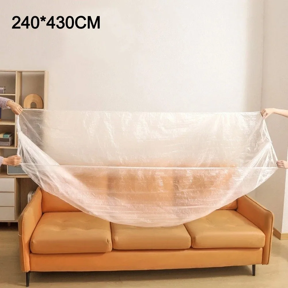 Transparent Disposable Dust Covers Waterproof Elastic Dust-proof Cover Large Size Drawstring Plastic Dust Film