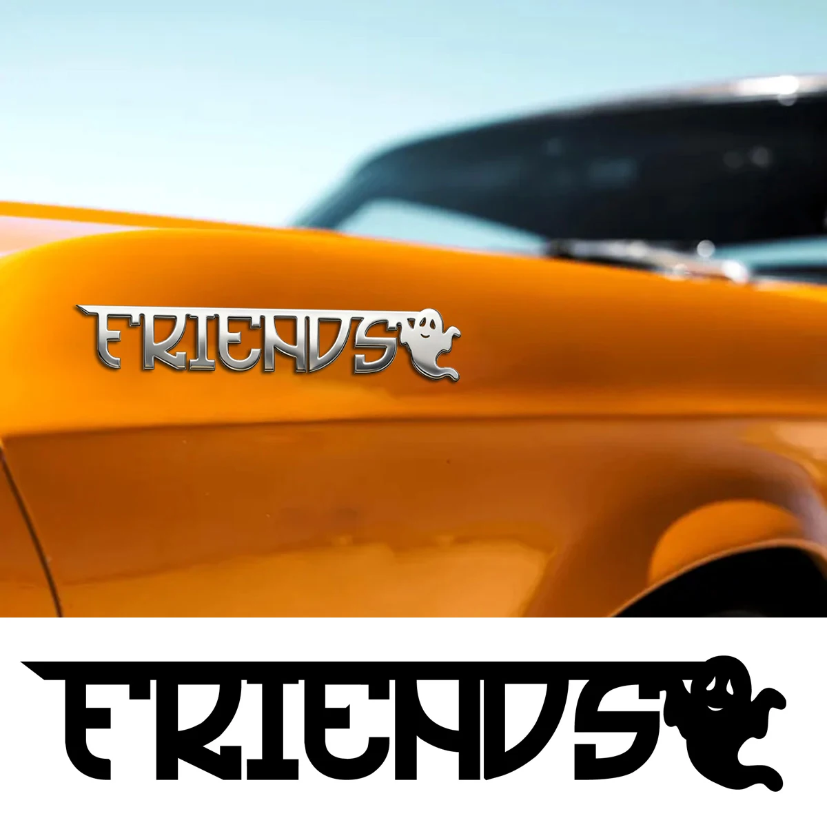 

Custom Creative Font Halloween Ghost Metal Car Body Side Stickers Stainless Steel Waterproof Logo Badge Emblem Motorbike Supplie