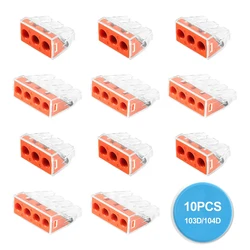 103D/104D Lever Wire Connectors For Solid and Stranded Wires Compact Quick Disconnect Assorted Pack 3/4 Port Wiring Terminals