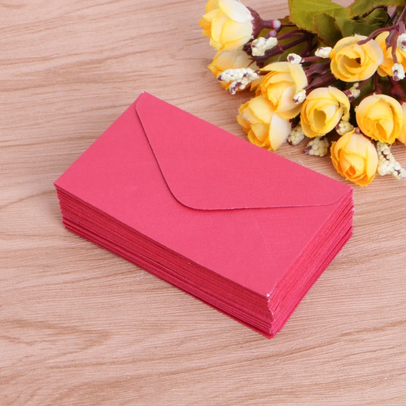 Set of 50 Colorful Envelopes Mixed Colors for Wedding/Baby Shower Invitation BIrthday Card Letter Cash Organizers Bag