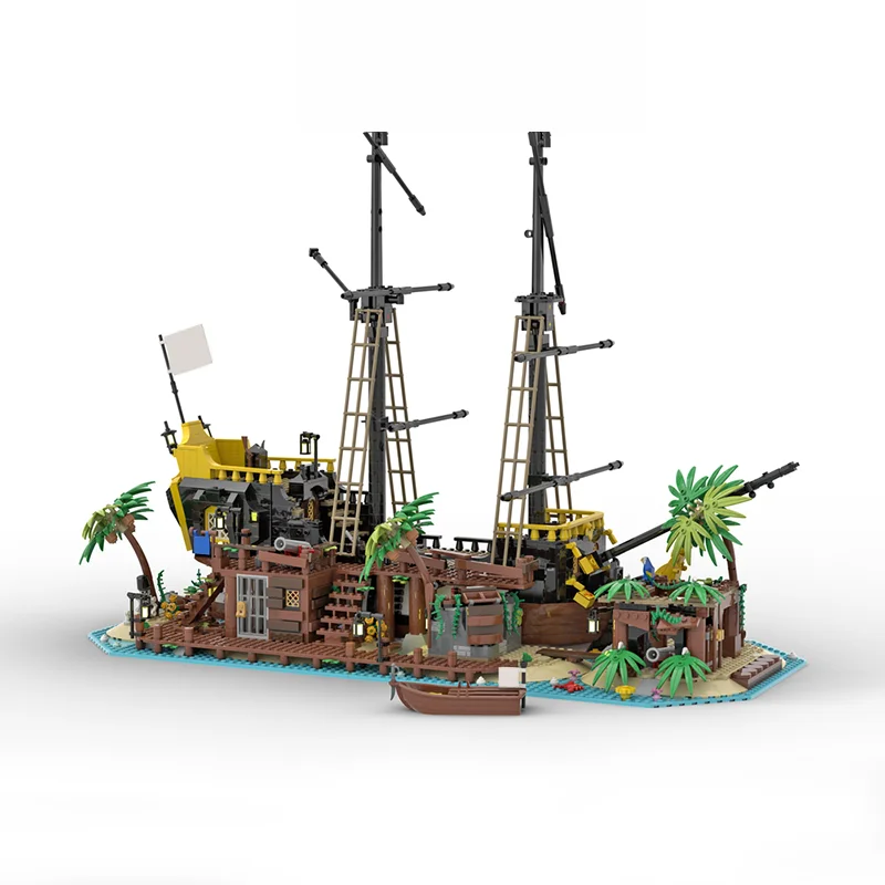 892-teiliges MOC Piraten Barracuda Bay Alternativer Bausatz Modell Spielzeug Bausteine Konstruktion Weihnachtsgeschenke Kreatives Montage-DIY-Set