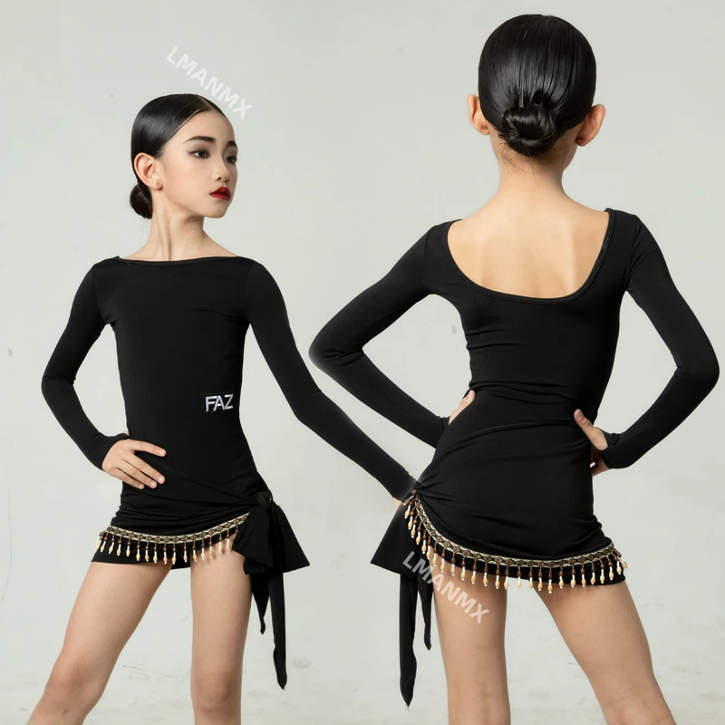 

Children's Latin Dance Practice Dress Performance Dress Latin Dance Skirt Set