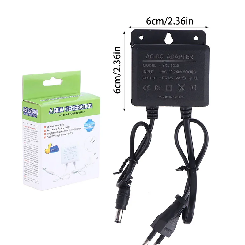 

1PC DC 12V 2A CCTV Camera Power Adapter Waterproof Outdoor PowerSupply EU Plug Adapter CCTV Security Surveillance Camera Charger