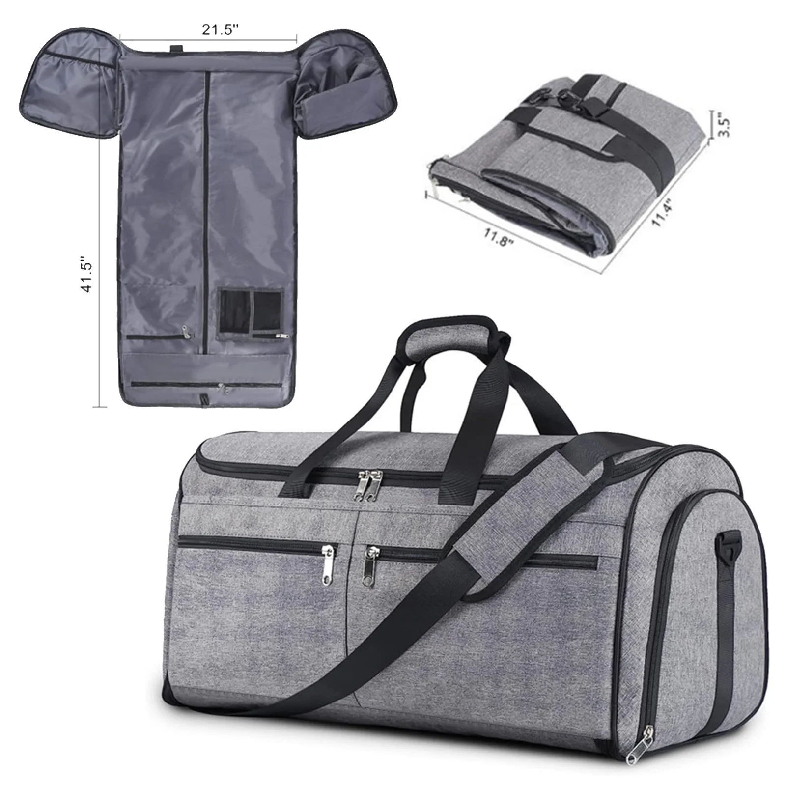 

Travel Garment Bags for Women and Men 2in1 Hanging Suit Carrier Garment Duffle Bag Folding Carry-On Business Travel Garment Bags