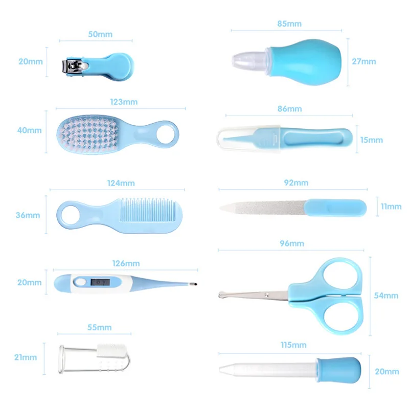 10 /13 Pcs Baby Care Set Baby Toothbrush Nail Clipper Manicure Scissors Nasal Aspirator Comb Brush Tool