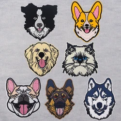 Cute Pet Dogs Embroidery Patch Cartoon Animals Iron On Patches For Clothing Thermoadhesive Patches On Clothes DIY Sew Badges