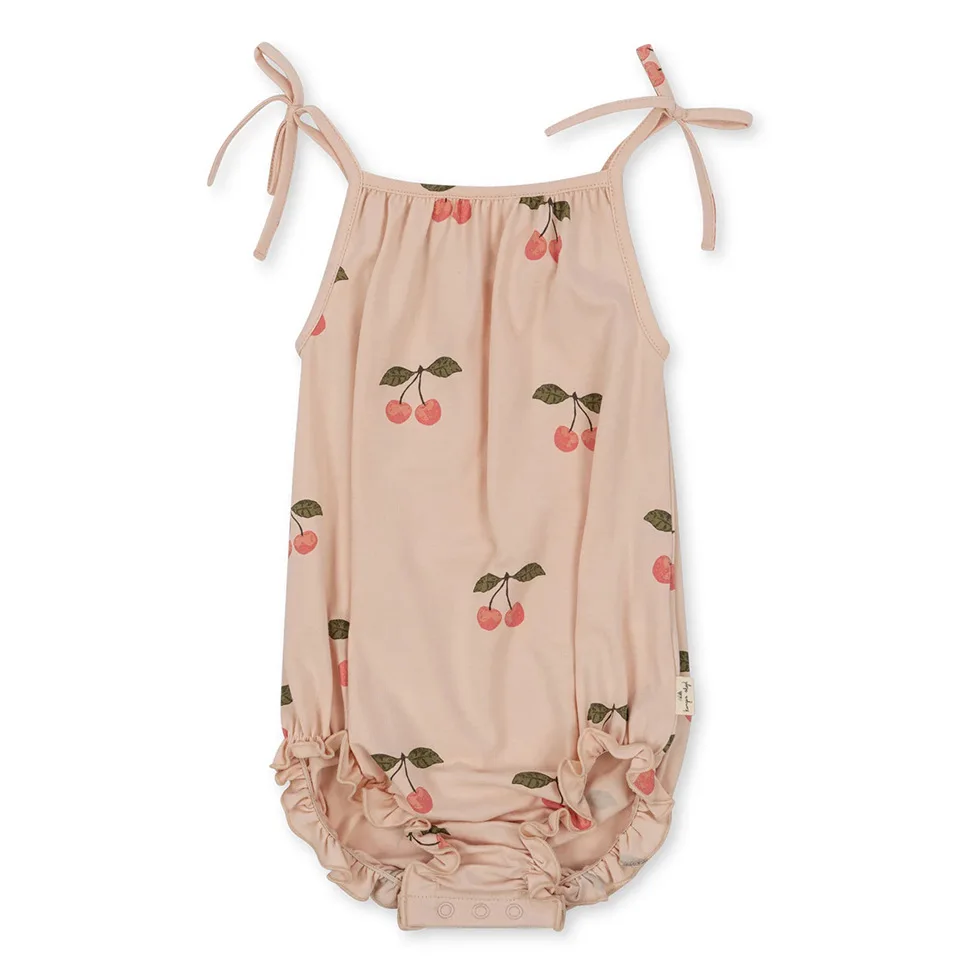 Ropa para Niñas 24ss KS, chaleco bonito de cereza, vestido sin mangas, peleles para bebés, conjunto de ropa para niños