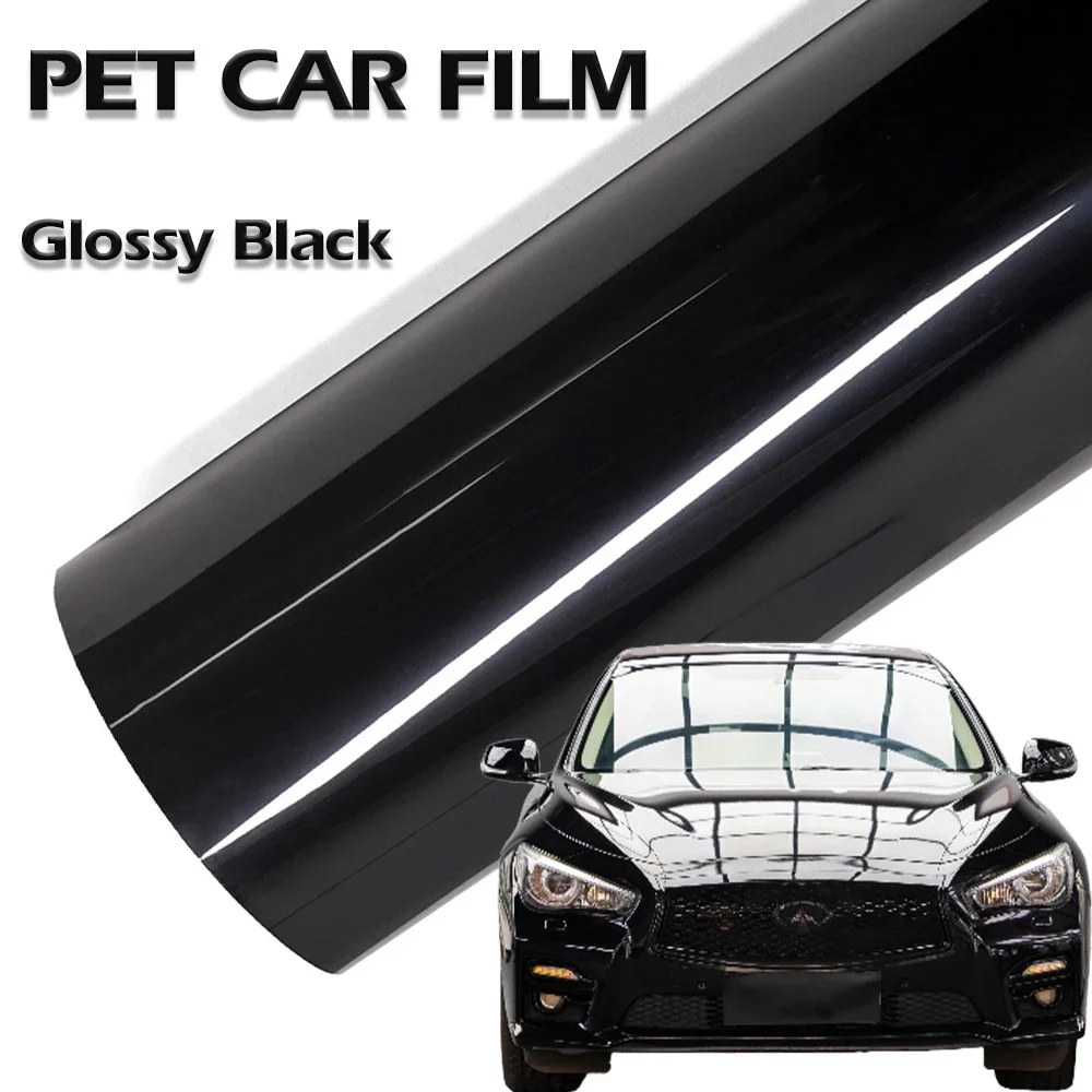 Glossy Black Car Vinyl Wrap Film Personalization Waterproof PVC Car Decoration PET Decal Motorcycle Auto Body Protective Film