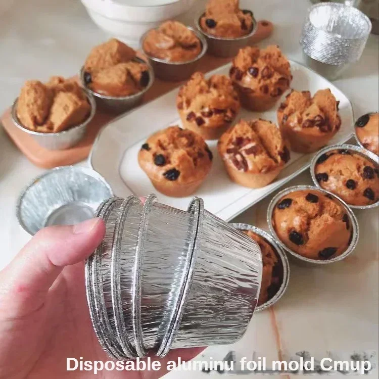 Disposable Kitchen Baking Round Egg Tart Can Cake Cup Mould Maker Foil Tart Pot Aluminum Foil Pie Pans Small Tin Pans Tart Pie