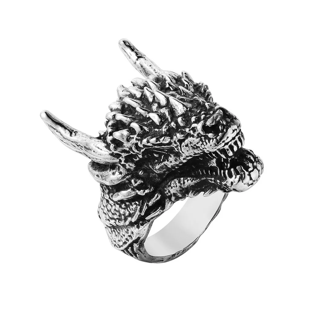 European and American personality vintage Kirin leading men's titanium steel ring