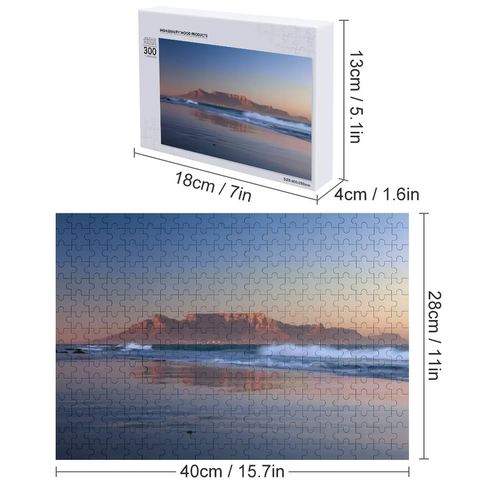 Cape Town Mère Ville Puzzle Bois Animaux Nom en bois Cadeau personnalisé Puzzle