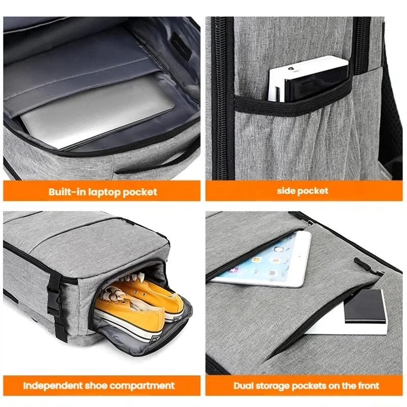 Zaino da lavoro multifunzionale, grande capacità, spazio porta di ricarica USB, zaino da uomo d'affari, zaino per computer da uomo