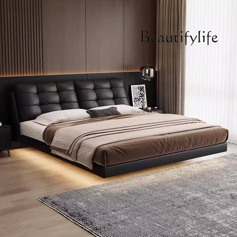 

X Designer Twin Nordic Bed Modern Luxury Quality Floating Master Bedroom Bed Fashionable Organizer Cama De Casal Bedroom Furnitu