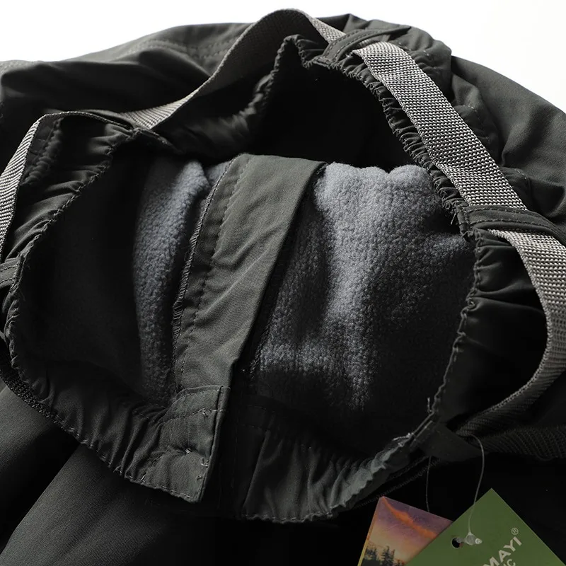 Winterhose für Herren, doppellagig, mit Fleece-Futter, verbesserte wasserabweisende Cargo-Hose, warme, lässige, weite Hose für den Außenbereich – Detail 6