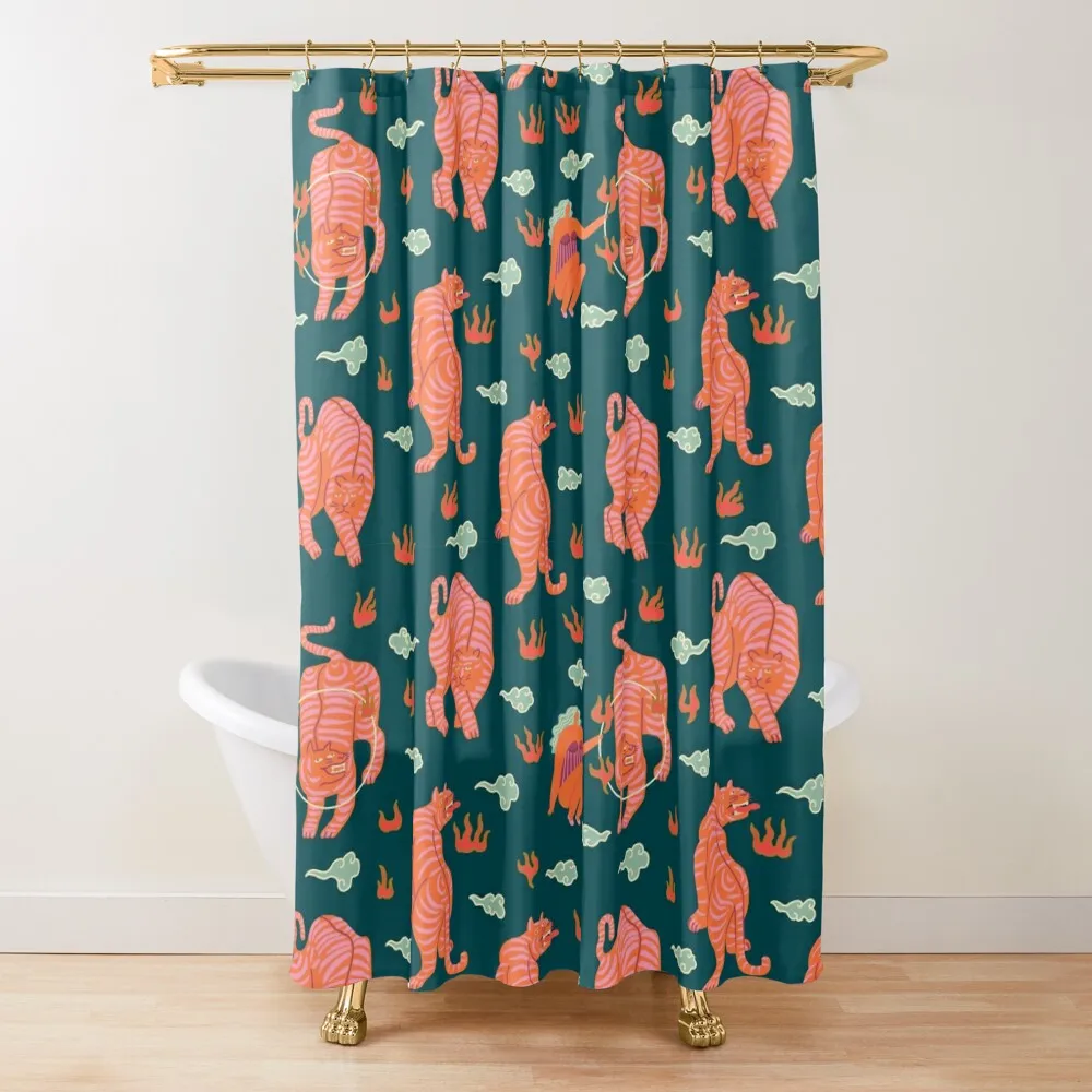 

Tigers Shower Curtain Modern Accessory Bathrooms Shower Set For Bathroom Bathroom Box Curtain