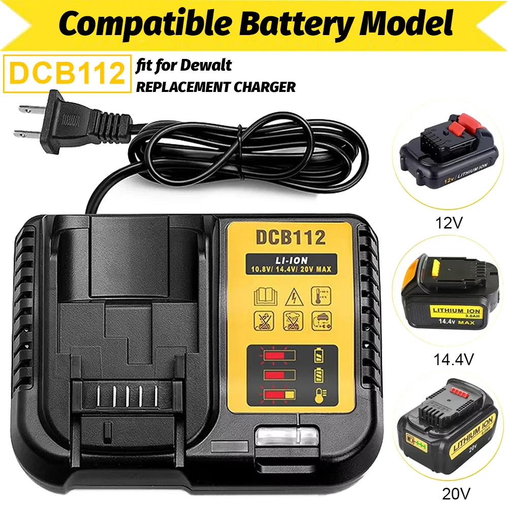

Power Tool Parts Battery Charger DCB112 For DeWalt 18V 20V Lithium Battery DCB120 DCB140 DCB183 DCB206 DCB609 DCB115 DCB105