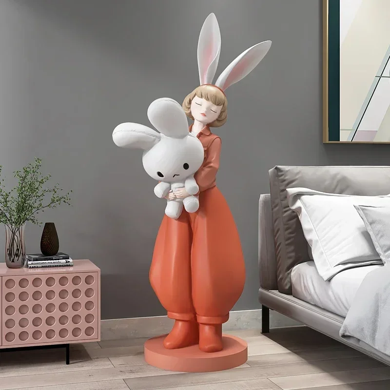 Большие напольные украшения для гостиной в стиле Bunny Girl: декор для дивана и тумбы под телевизор, свадебные подарки для новобрачных
