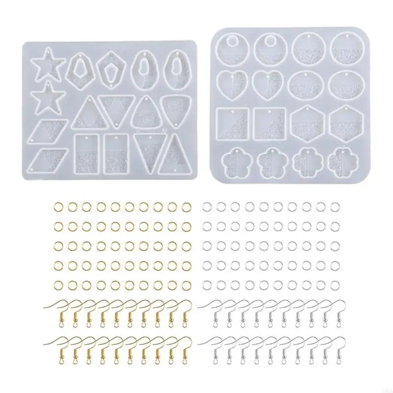 N5KA Diy Water Geometry Earrings Charm Mould Silicone Product Resin Epoxy Mould