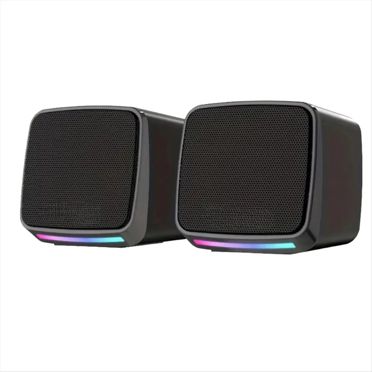 Top Mini Speaker with Cool Lights and Stereo Sound Computer Speakers 6W USB Powered 3.5 mm AUX-in Portable Speaker