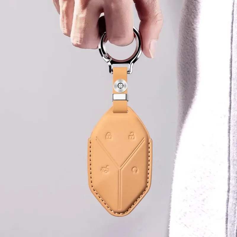 Leather Car Key Cover for For BYD Leopard 5 Leopard 8 Custom Fit Key Accessories