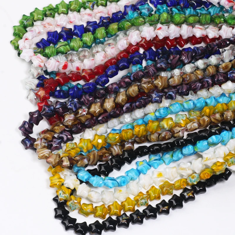 20 قطعة 12 مللي متر الملونة Lampwork الزجاج الخرز ستار Charms الخرز DIY بها بنفسك صنع المجوهرات الحرفية سوار أقراط الاكسسوارات اليدوية #6