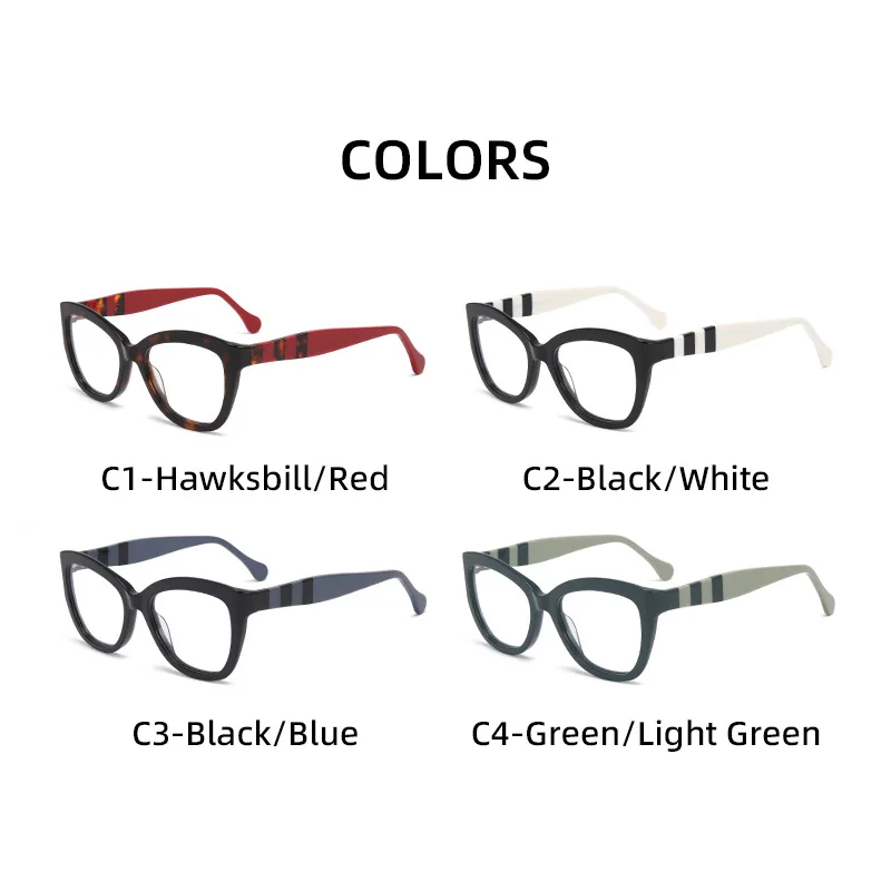 MCYFC Ultra Light Acetate Material Eye Glasses Frame for Men and Women Geometric Element Design Cat Eye Full Rime Glasses Frames