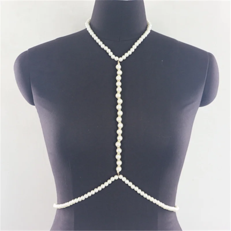 Modische Damen-Handgefertigte Imitationsperlen-Körperkette Verstellbare Choker-Taillenkette Hochzeits-Brautschmuck 2026 – Detail 3