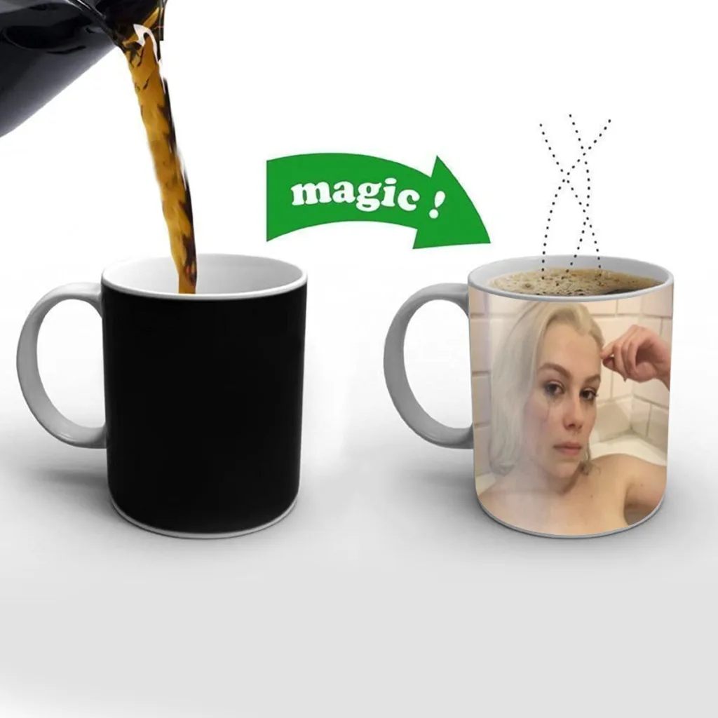 Singer Phoebe Bridgers Music Album Hot Songs Friends Birthday Gifts Color Changing Magic Ceramic Creative Coffee Mugs Tea Cups