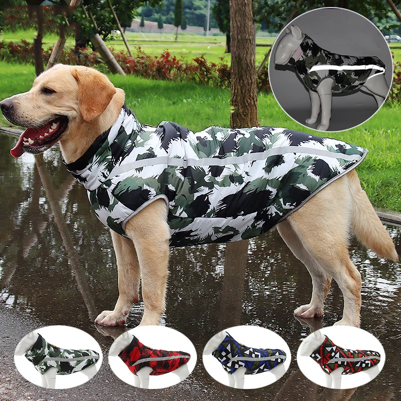

Large Dog Clothes Winter Warm Dogs Clothing Waterproof Pet Dog Jacket Coat Reflective Padded Vest For Doberman Rottweiler Outfit