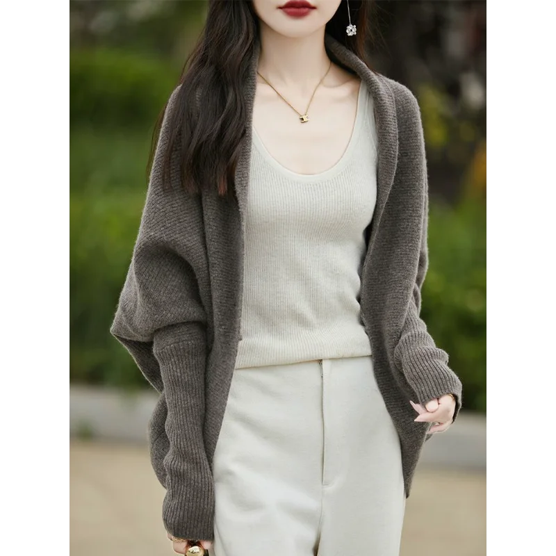 

Осенне-зимний универсальный вязаный свободный свитер с рукавами «летучая мышь» для женщин