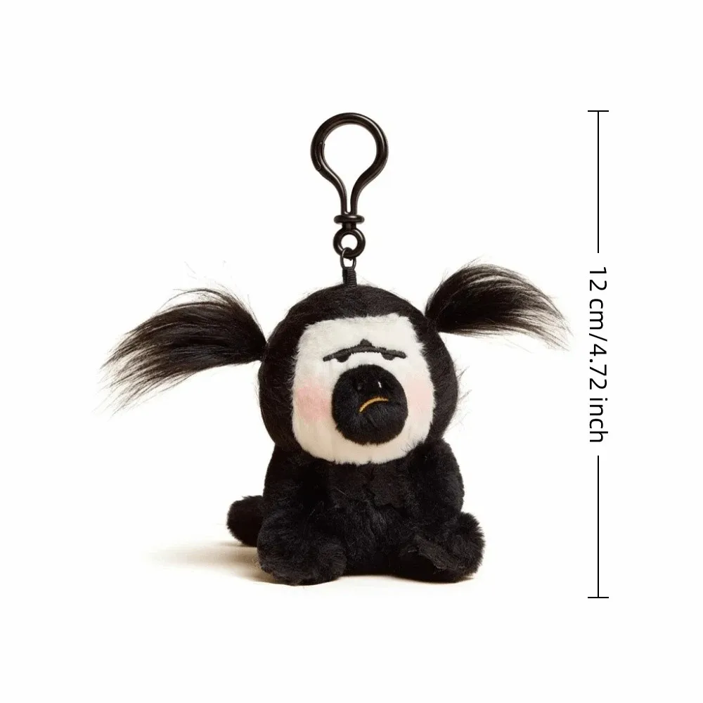 Zabawny pluszowy wisiorek w kształcie białej małpy, 12 cm, miękka zawieszka do torby, wypchana lalka, akcesorium do torby.