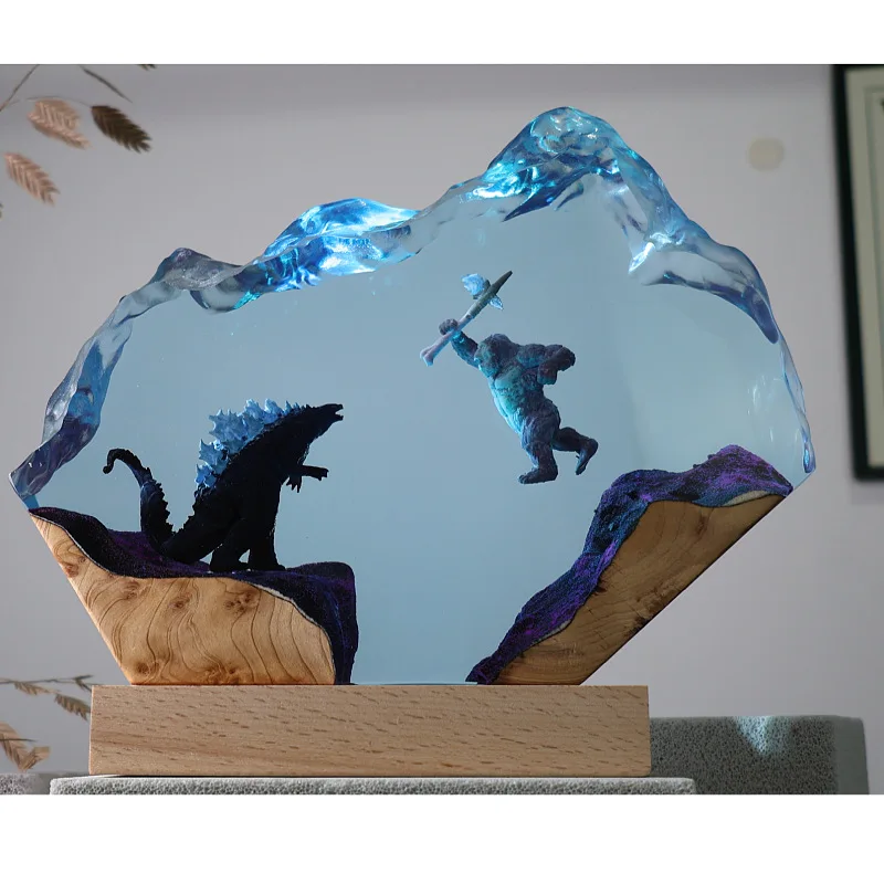 Creative Christmas Micro Landscape Resin Night Light European Christmas Gift Ornament